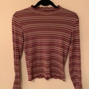 Striped Frill-neck Shirt